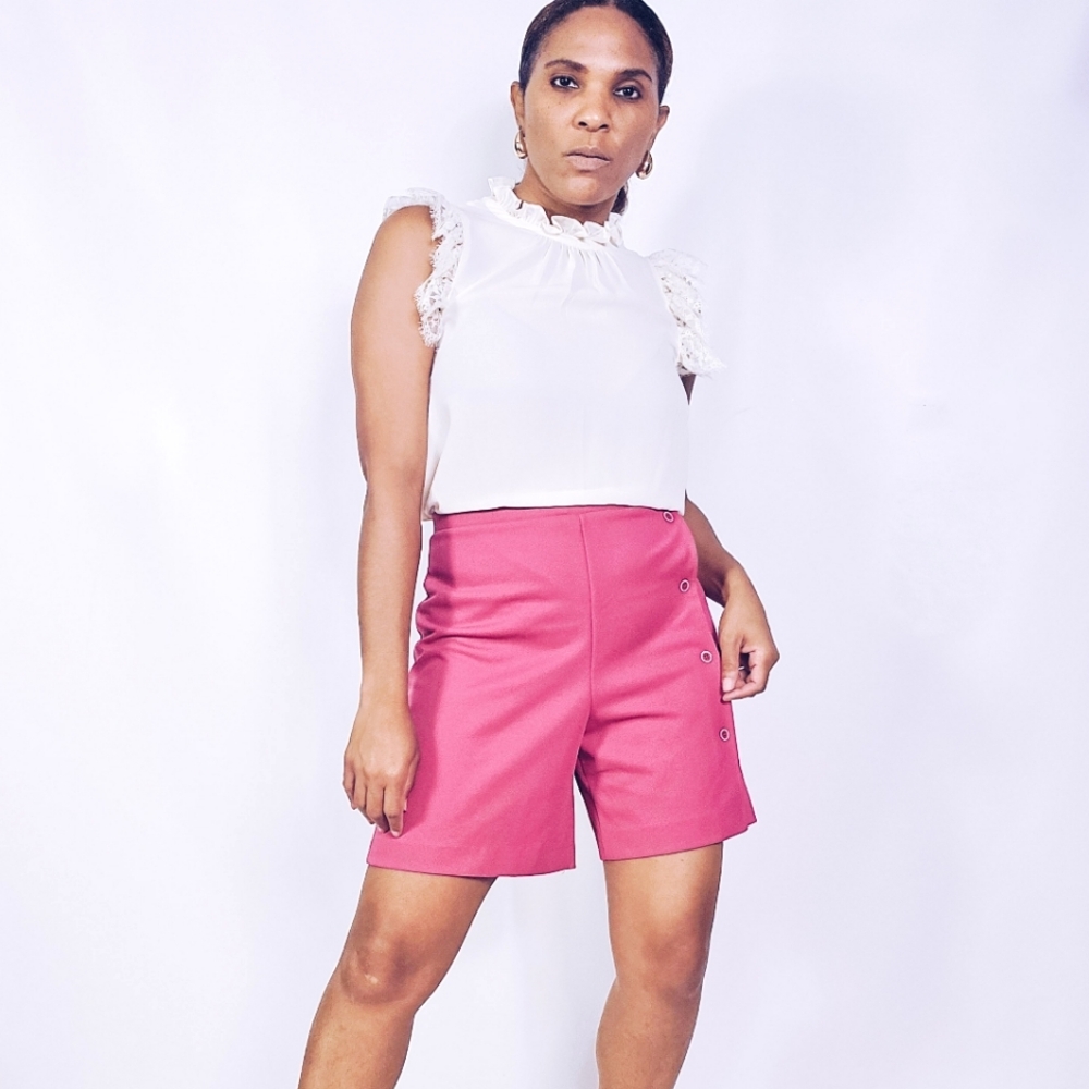 Vintage Button Accent Shorts